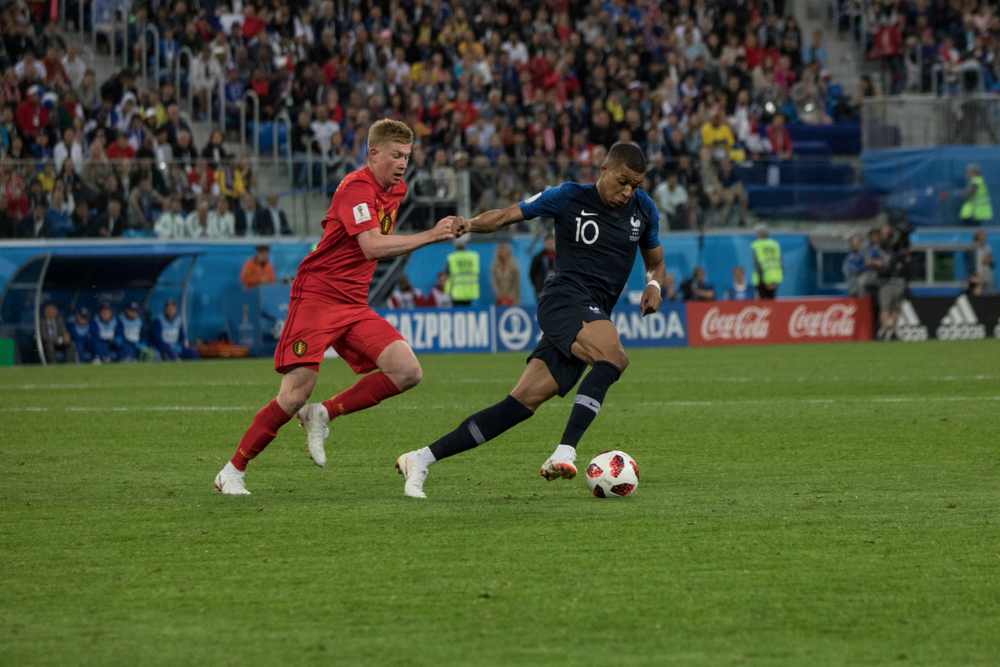 French,Footballer,Kylian,Mbappé,Runs,From,Belgian,Kevin,De,Bruyne nutrition for footballers